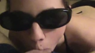 Babe in sunglasses gets facial - homegrownflix.com - amateur blowjob sextapes
