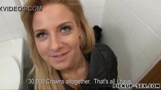 Amateur euro slut cherie mouthful of cum after getting fucked