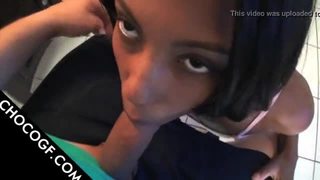 Choco sweetie strips and blows dick in pov